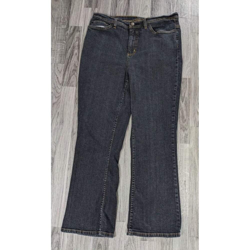 Denim & Co Womens Size 16 Petite Pockets Bootcut Denim Blue Jeans
